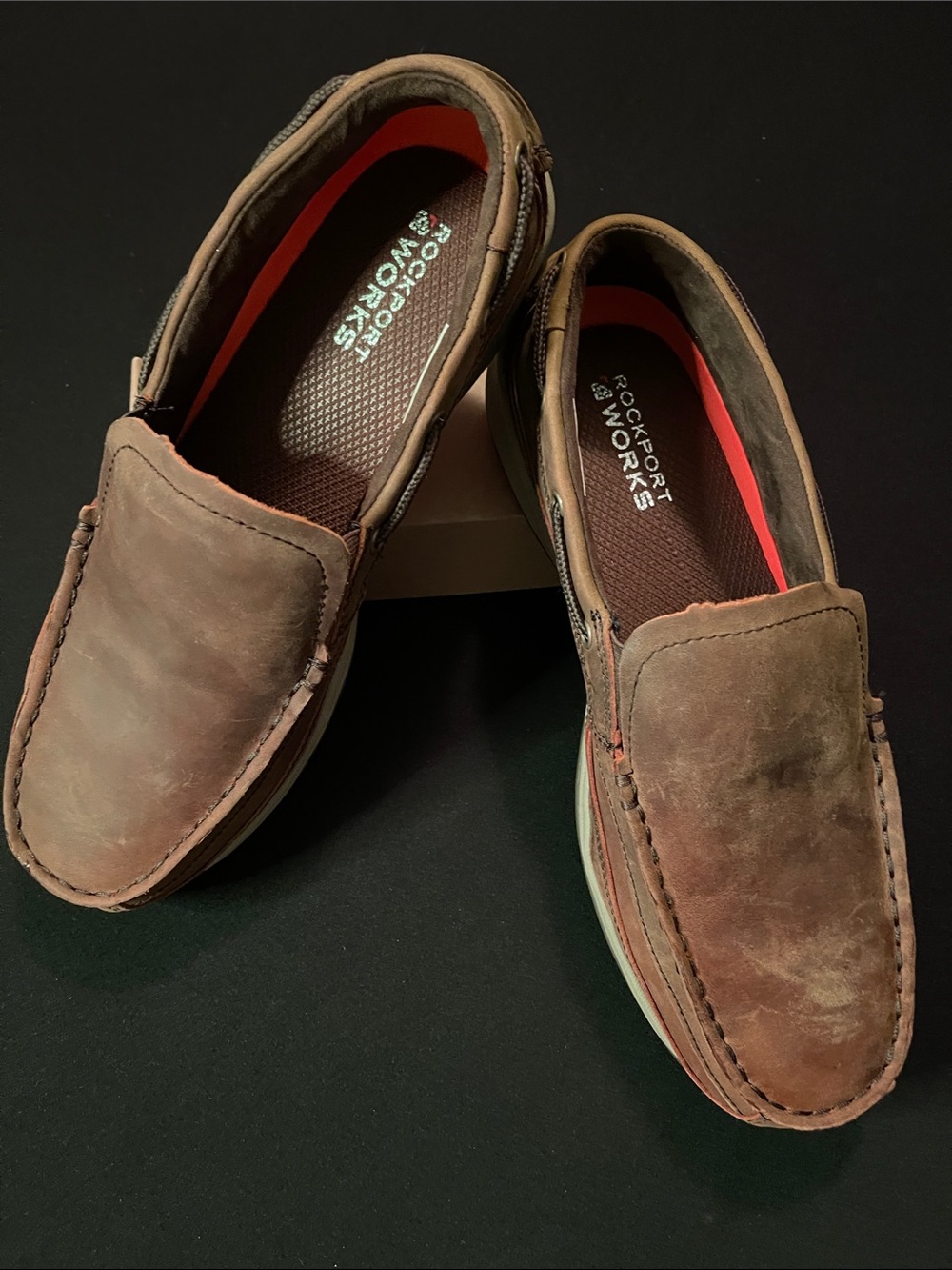 Rockport Men’s Brown Suede Slip-On Loafers 10.5M NEW